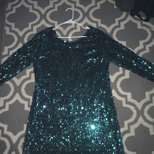 Teal sequin dress
